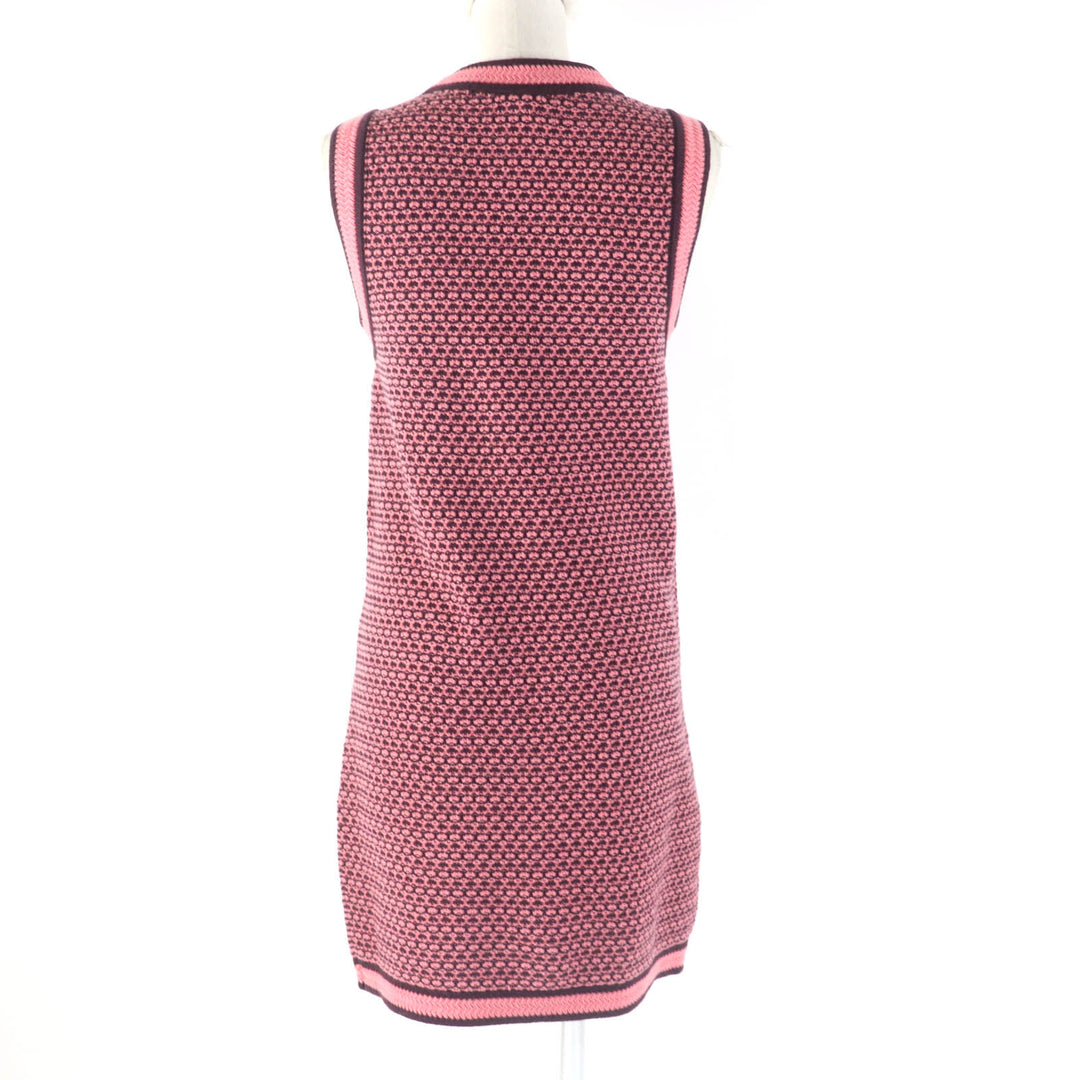 Pristine CHANEL one piece COCO Mark Buttoned Pink brown cashmere Women 36 P75435K10790
