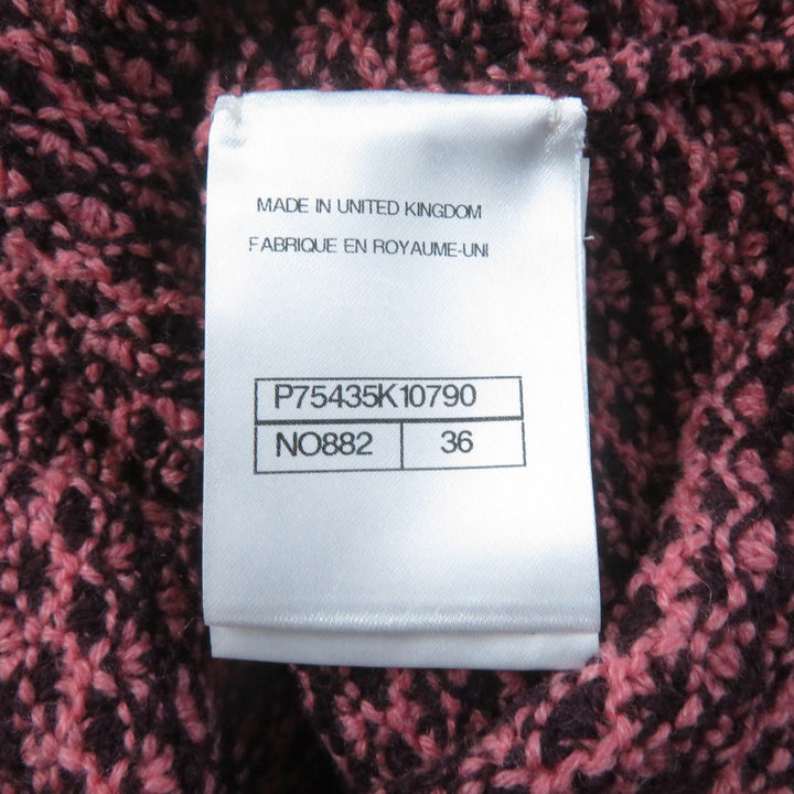 Pristine CHANEL one piece COCO Mark Buttoned Pink brown cashmere Women 36