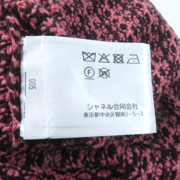 Pristine CHANEL one piece COCO Mark Buttoned Pink brown cashmere Women 36 P75435K10790