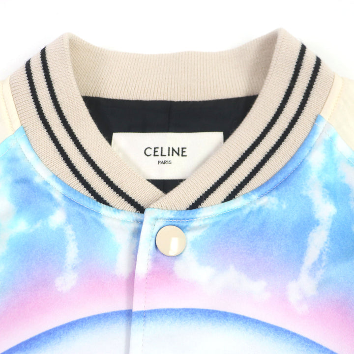Excellent CELINE Stajan Teddy Jacket With Satin Artist Print Rayon 50 2V28H353Q