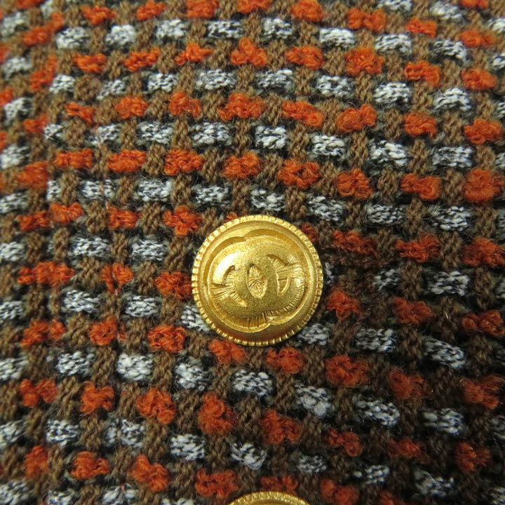 Excellent CHANEL setup COCO Mark buttoned jacket + skirt suit Brown Women