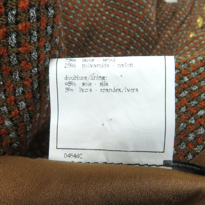 Excellent CHANEL setup COCO Mark buttoned jacket + skirt suit Brown Women 38 P08097 96A