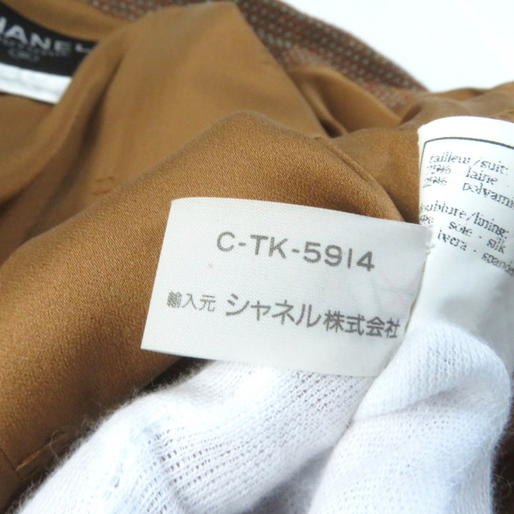 Excellent CHANEL setup COCO Mark buttoned jacket + skirt suit Brown Women