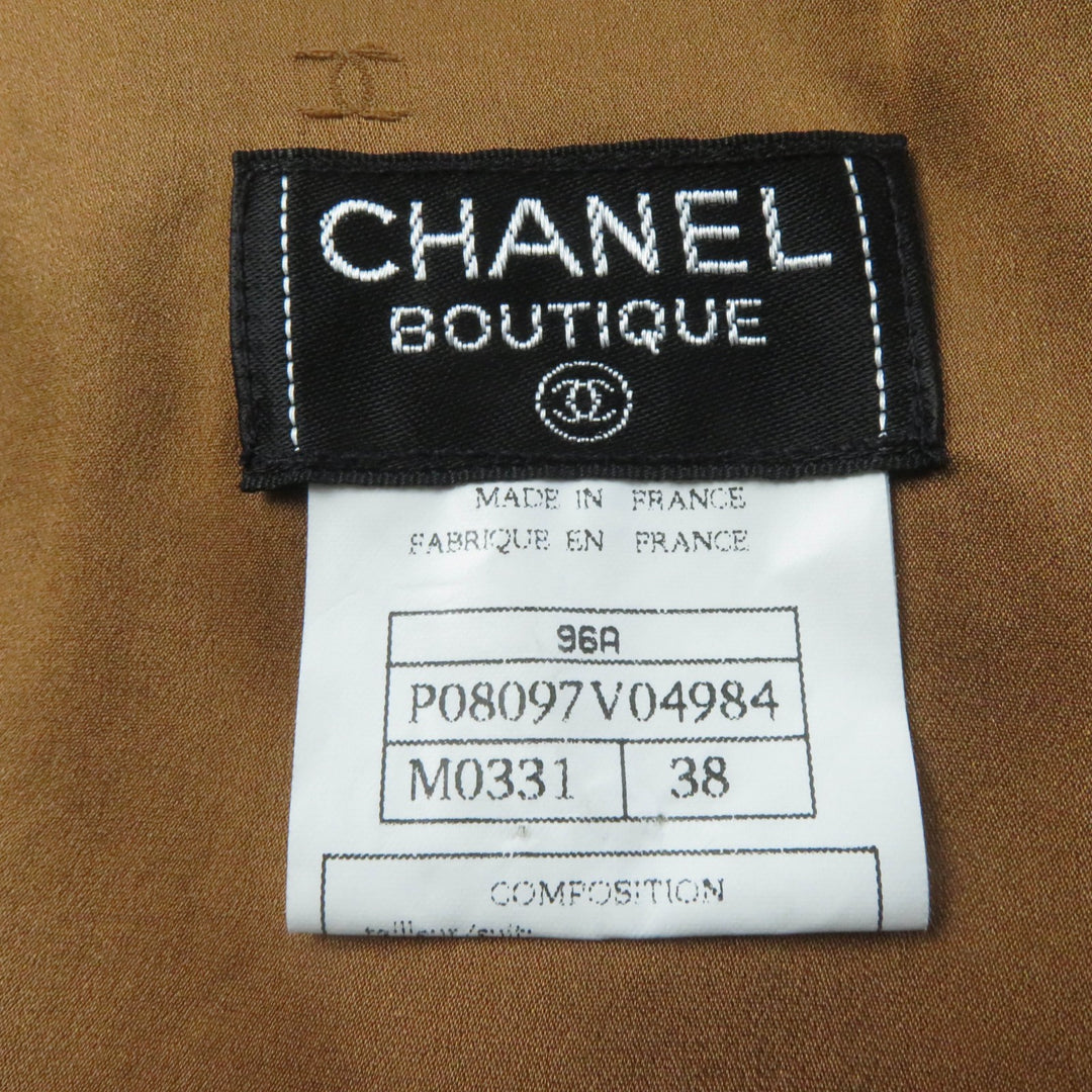 Excellent CHANEL setup COCO Mark buttoned jacket + skirt suit Brown Women