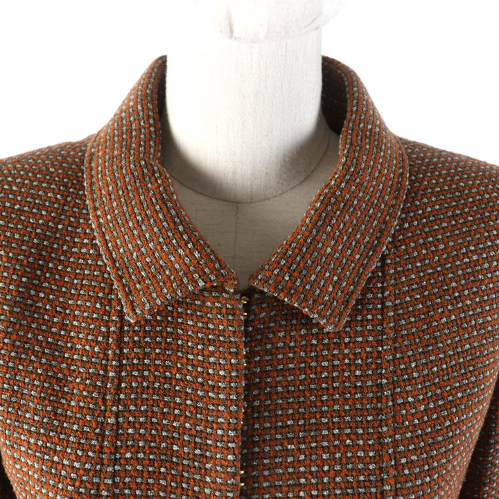 Excellent CHANEL setup COCO Mark buttoned jacket + skirt suit Brown Women 38 P08097 96A