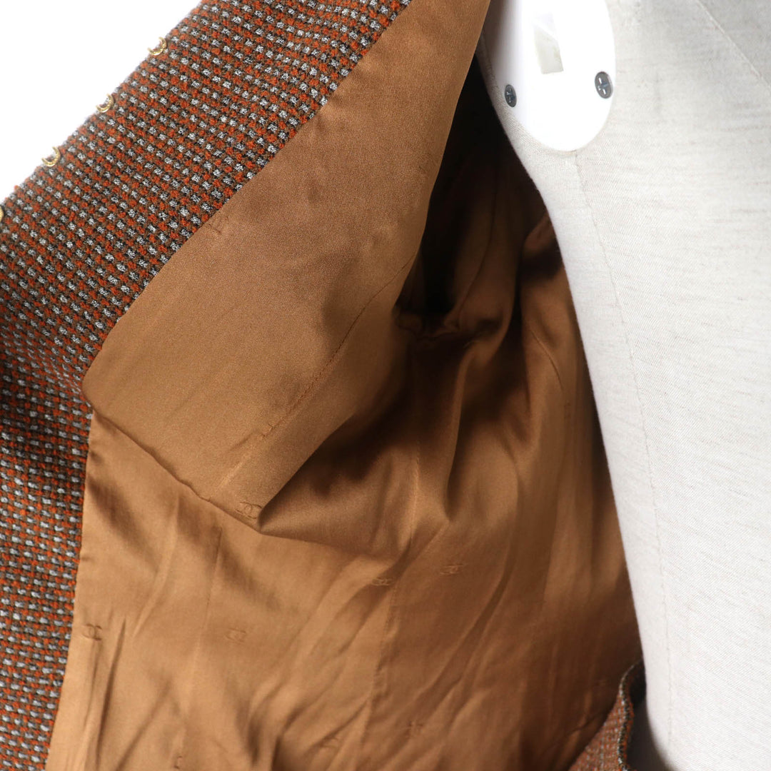 Excellent CHANEL setup COCO Mark buttoned jacket + skirt suit Brown Women