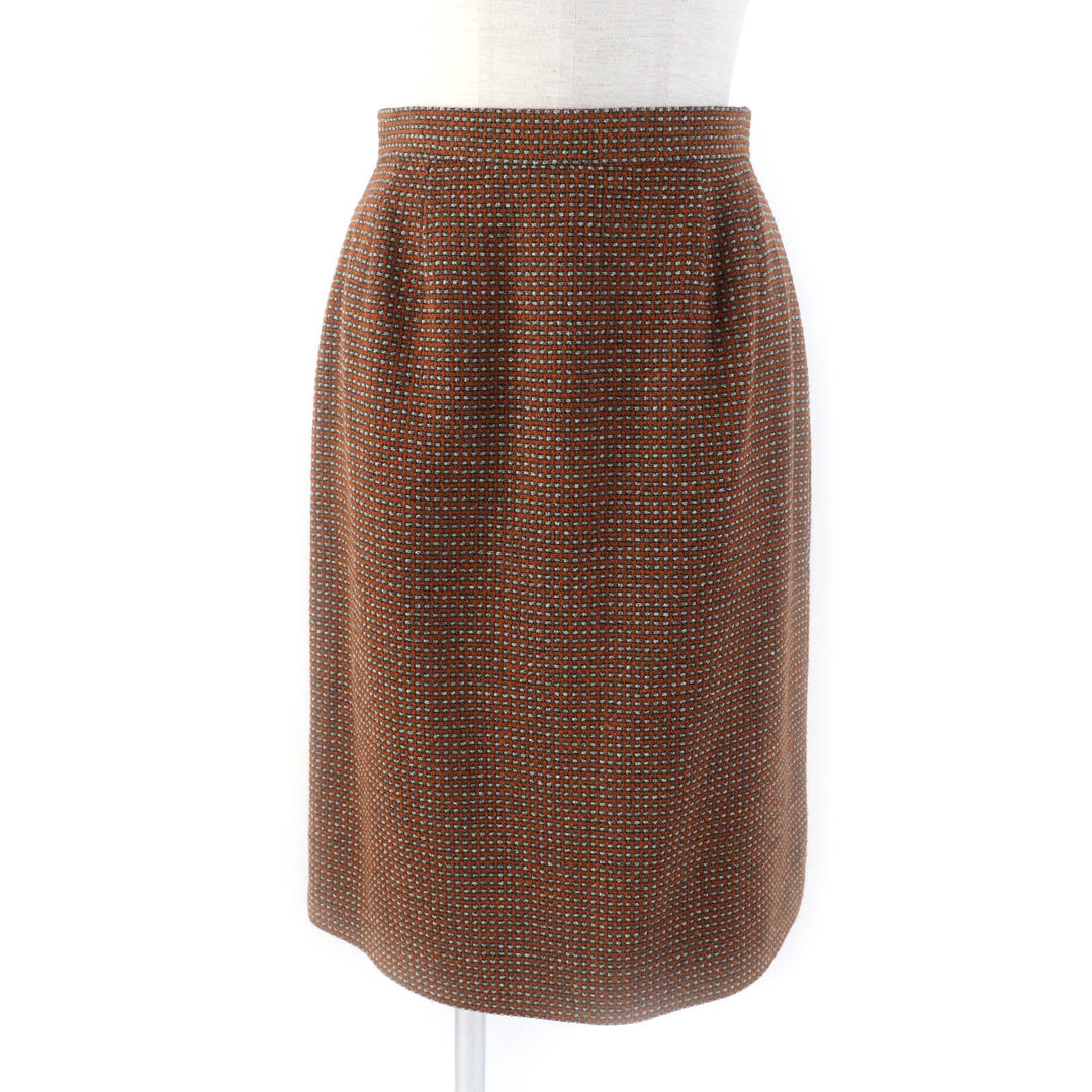 Excellent CHANEL setup COCO Mark buttoned jacket + skirt suit Brown Women