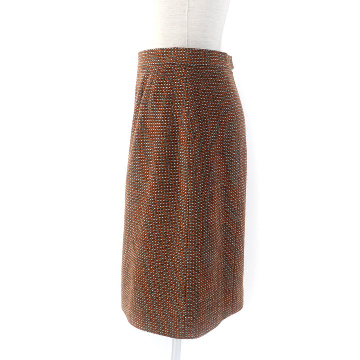 Excellent CHANEL setup COCO Mark buttoned jacket + skirt suit Brown Women