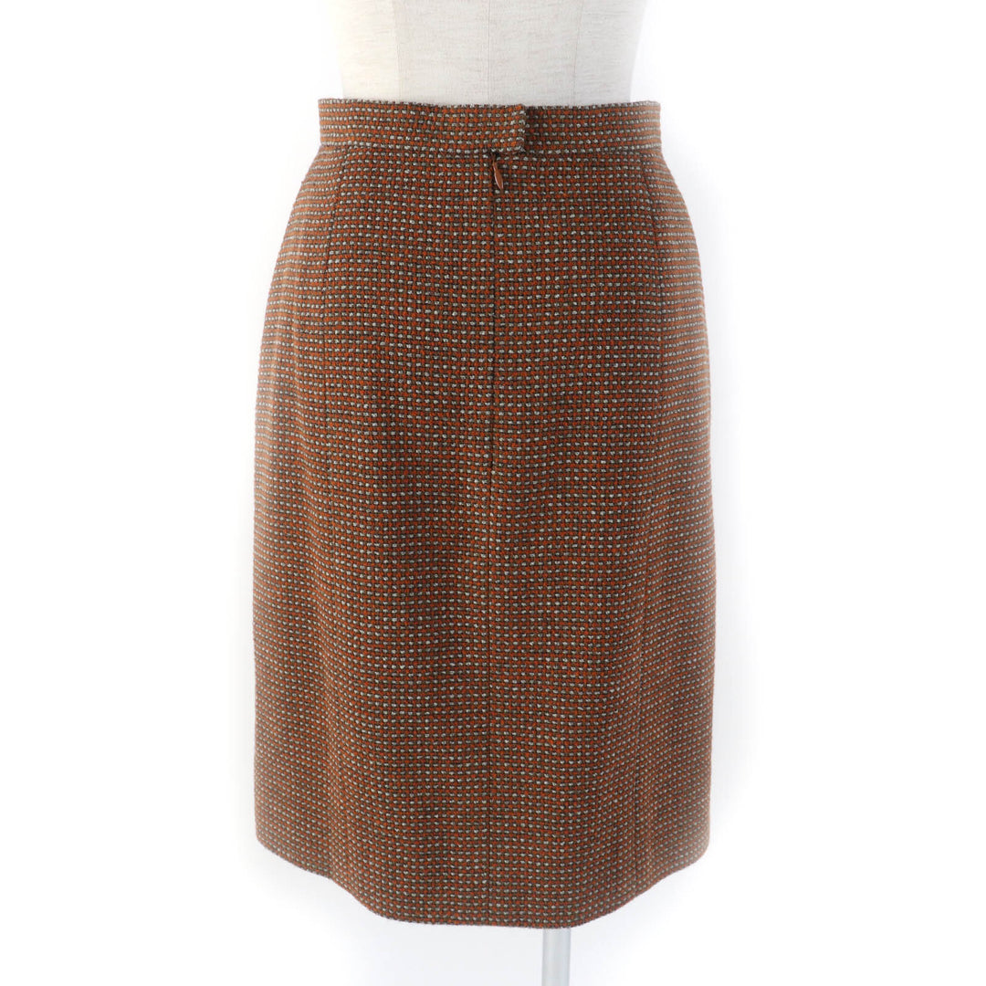 Excellent CHANEL setup COCO Mark buttoned jacket + skirt suit Brown Women 38 P08097 96A