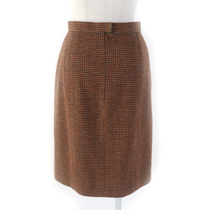 Excellent CHANEL setup COCO Mark buttoned jacket + skirt suit Brown Women 38 P08097 96A