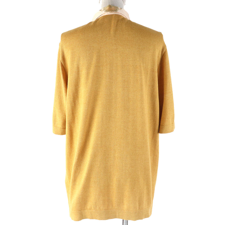 Great HERMES tops 100% Silk Cashmere Blend Twill Laine Short Sleeve Knit silk