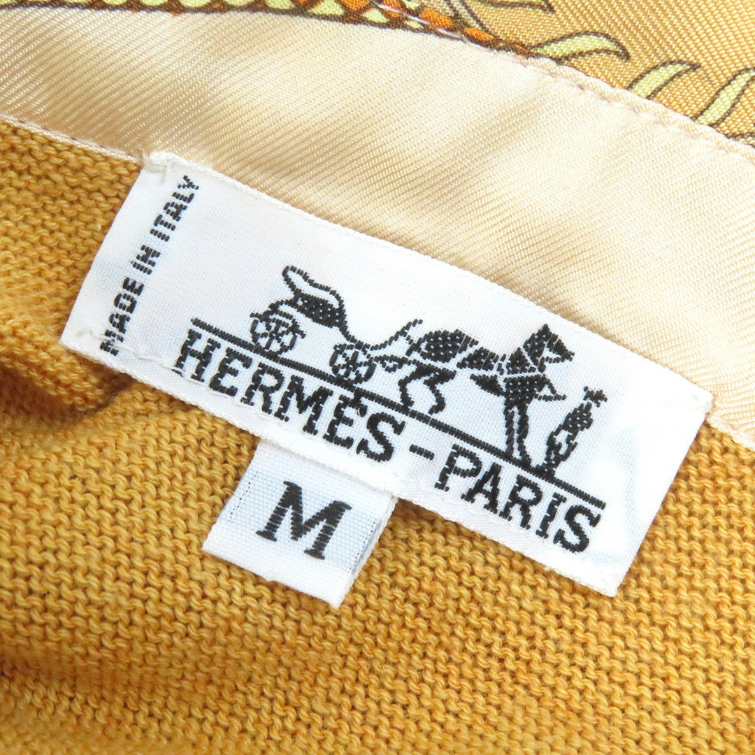 Great HERMES tops 100% Silk Cashmere Blend Twill Laine Short Sleeve Knit silk