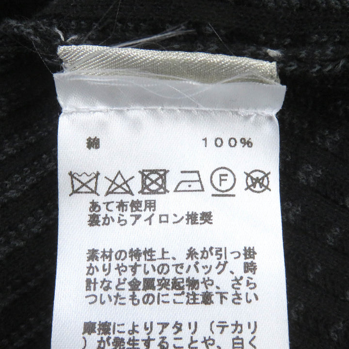 Pristine HERMES Short sleeve knit stripe Black series cotton mens XXL