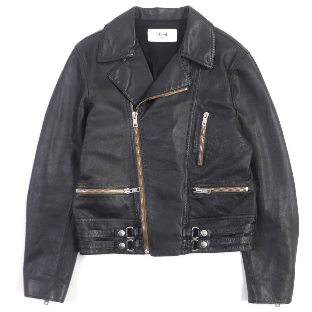 Excellent CELINE Leather jacket black Cupra mens 48 2E467297D