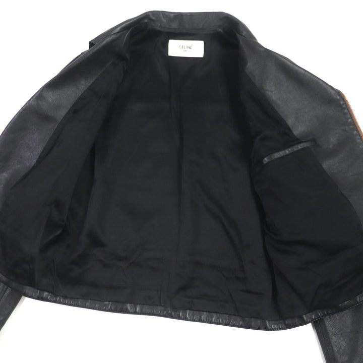 Excellent CELINE Leather jacket black Cupra mens 48 2E467297D