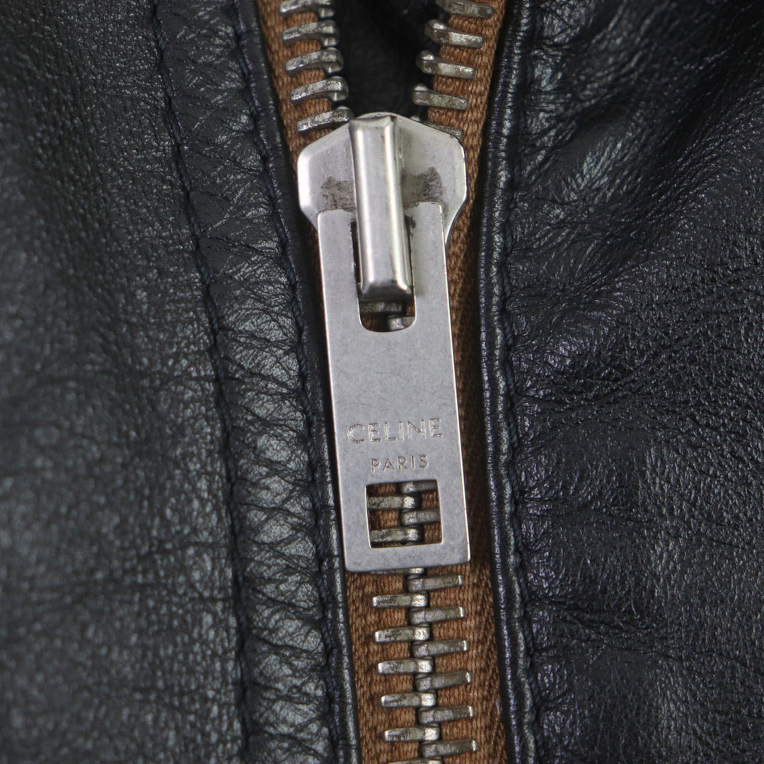 Excellent CELINE Leather jacket black Cupra mens 48 2E467297D