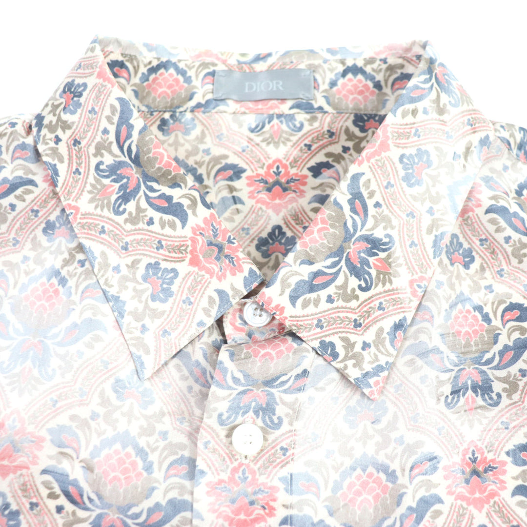 Excellent DIOR Long sleeve shirt Amoako Boafo Pink silk mens 43 183C511A5135
