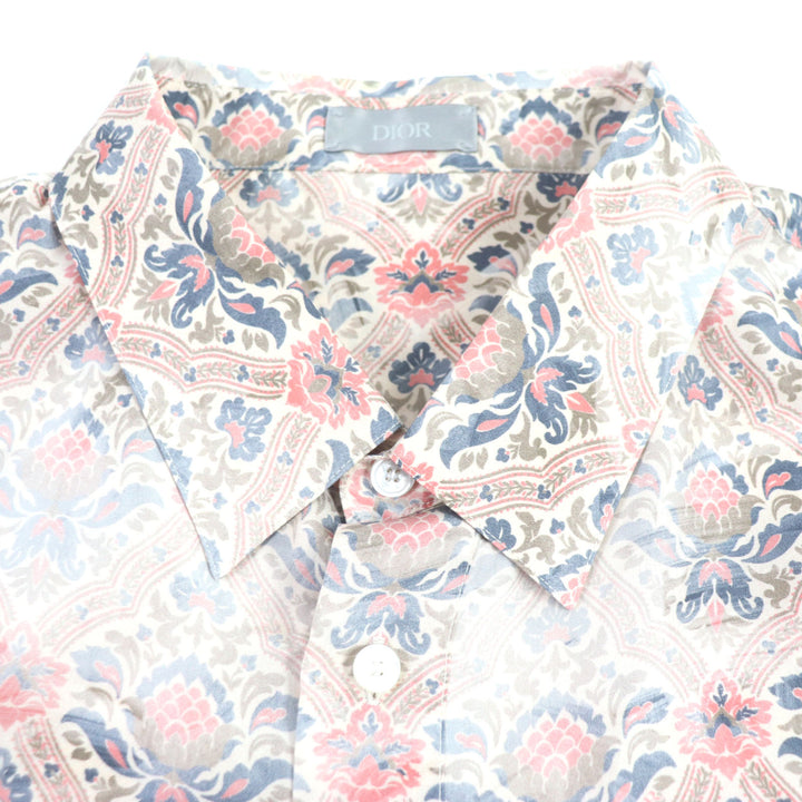 Excellent DIOR Long sleeve shirt Amoako Boafo Pink silk mens 43 183C511A5135