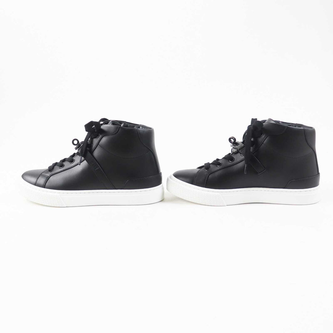Excellent HERMES High cut sneakers Daydream black leather Women 36 RG222183Z