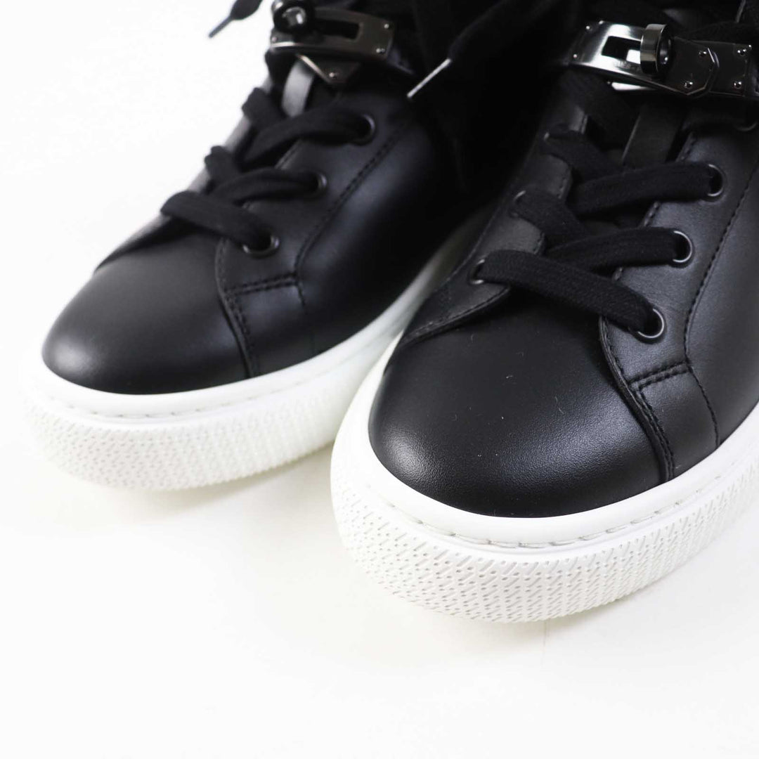 Excellent HERMES High cut sneakers Daydream black leather Women 36 RG222183Z