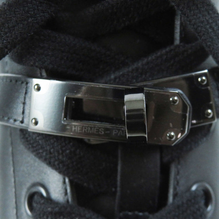 Excellent HERMES High cut sneakers Daydream black leather Women 36 RG222183Z