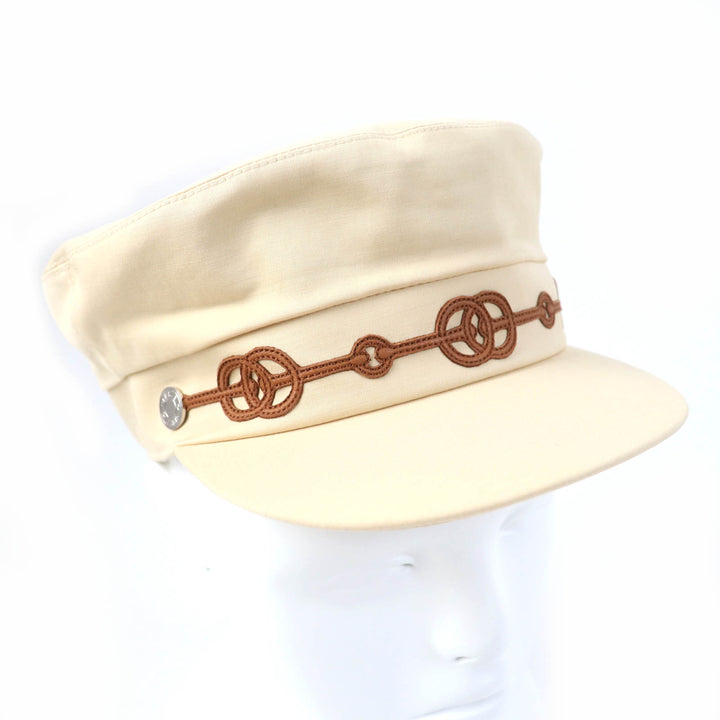 Great HERMES Casquette Kabul Cricket beige cotton Women 56
