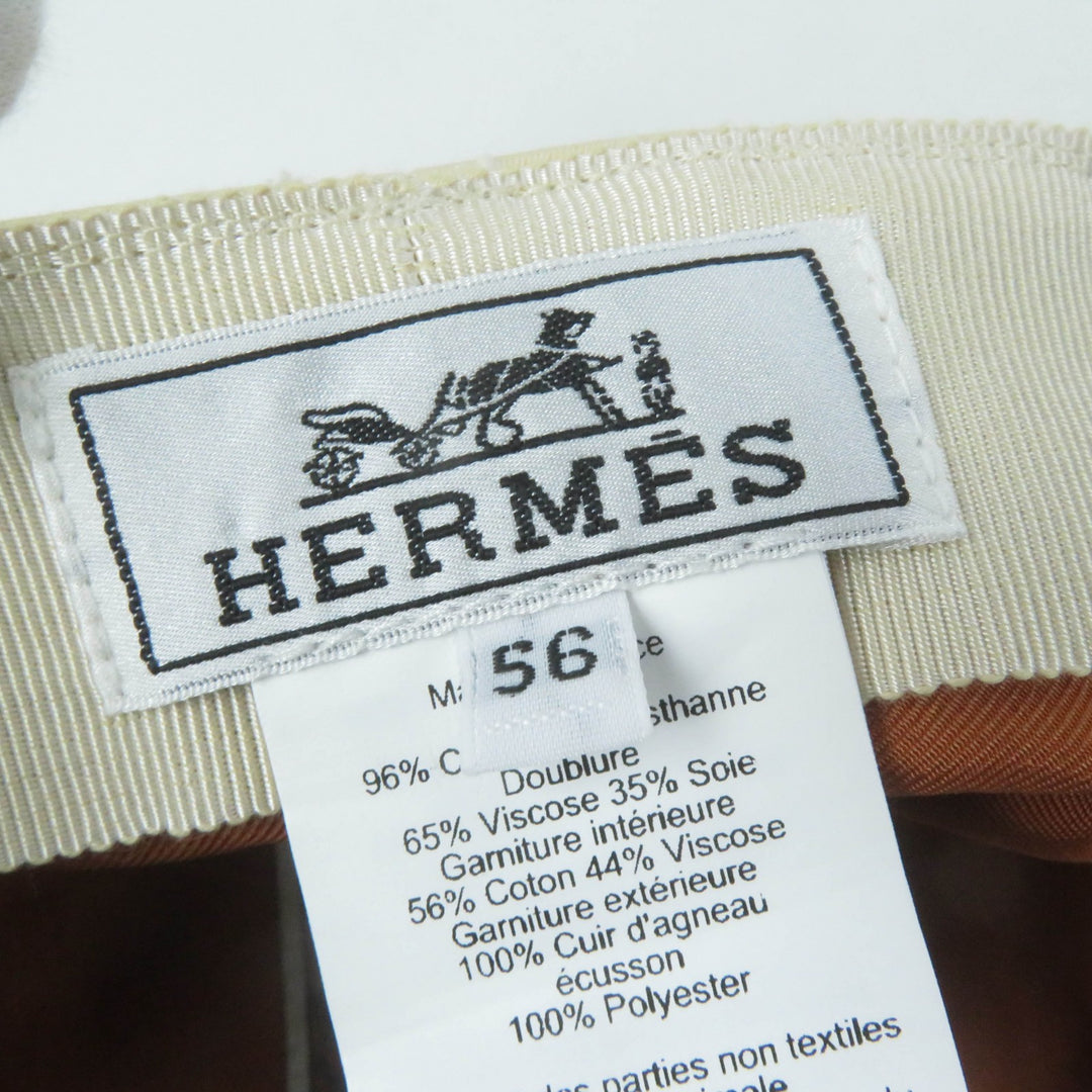 Great HERMES Casquette Kabul Cricket beige cotton Women 56
