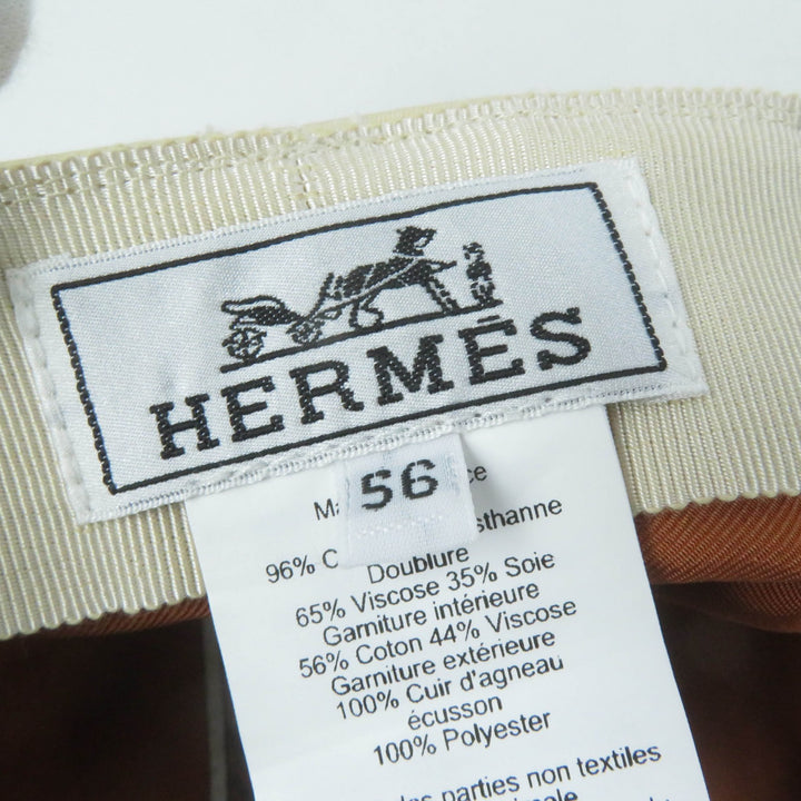 Great HERMES Casquette Kabul Cricket beige cotton Women 56