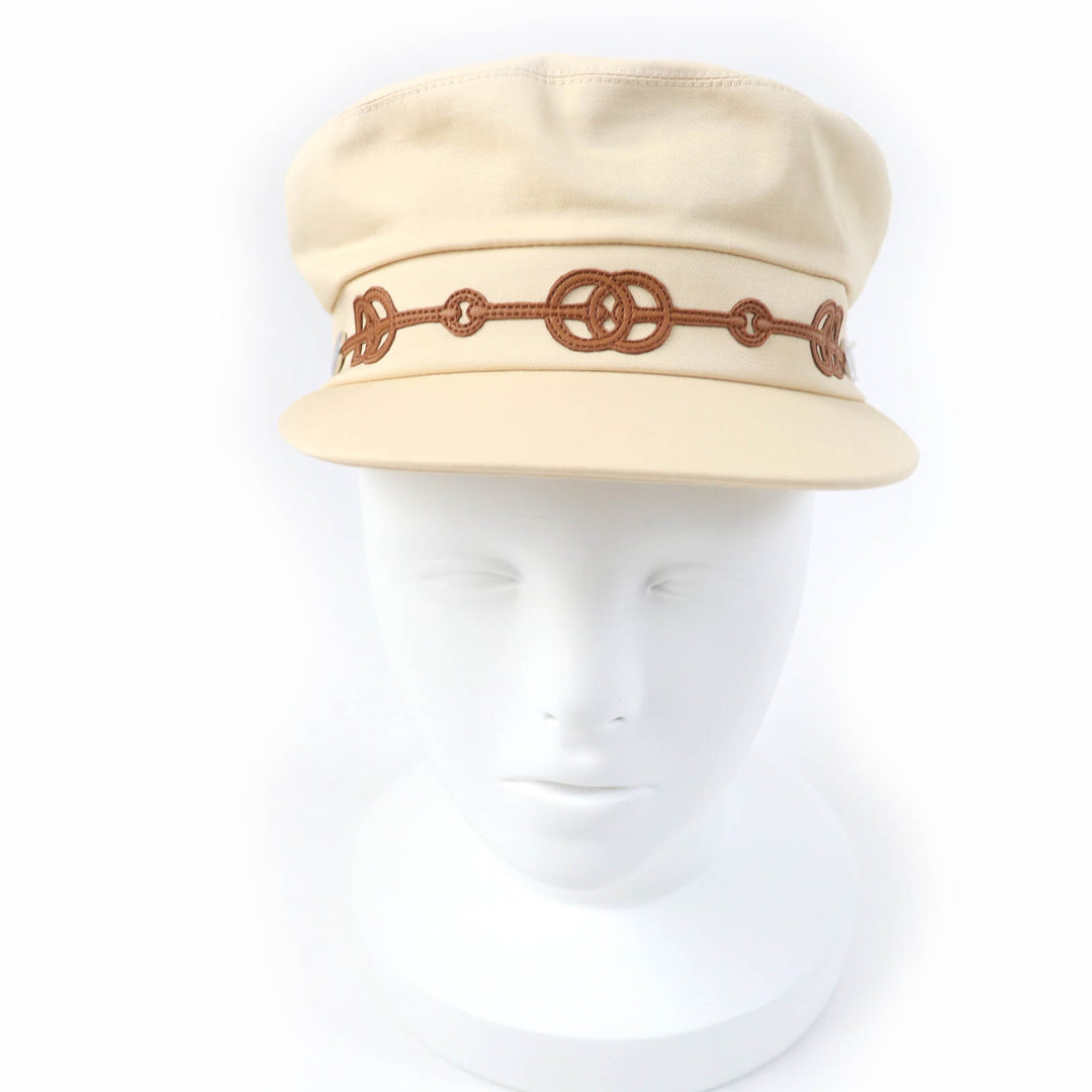 Great HERMES Casquette Kabul Cricket beige cotton Women 56