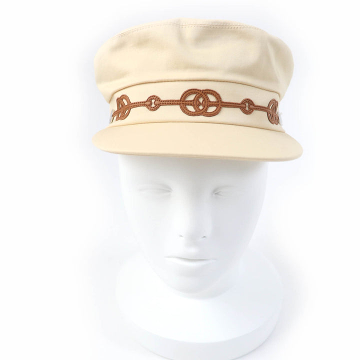 Great HERMES Casquette Kabul Cricket beige cotton Women 56