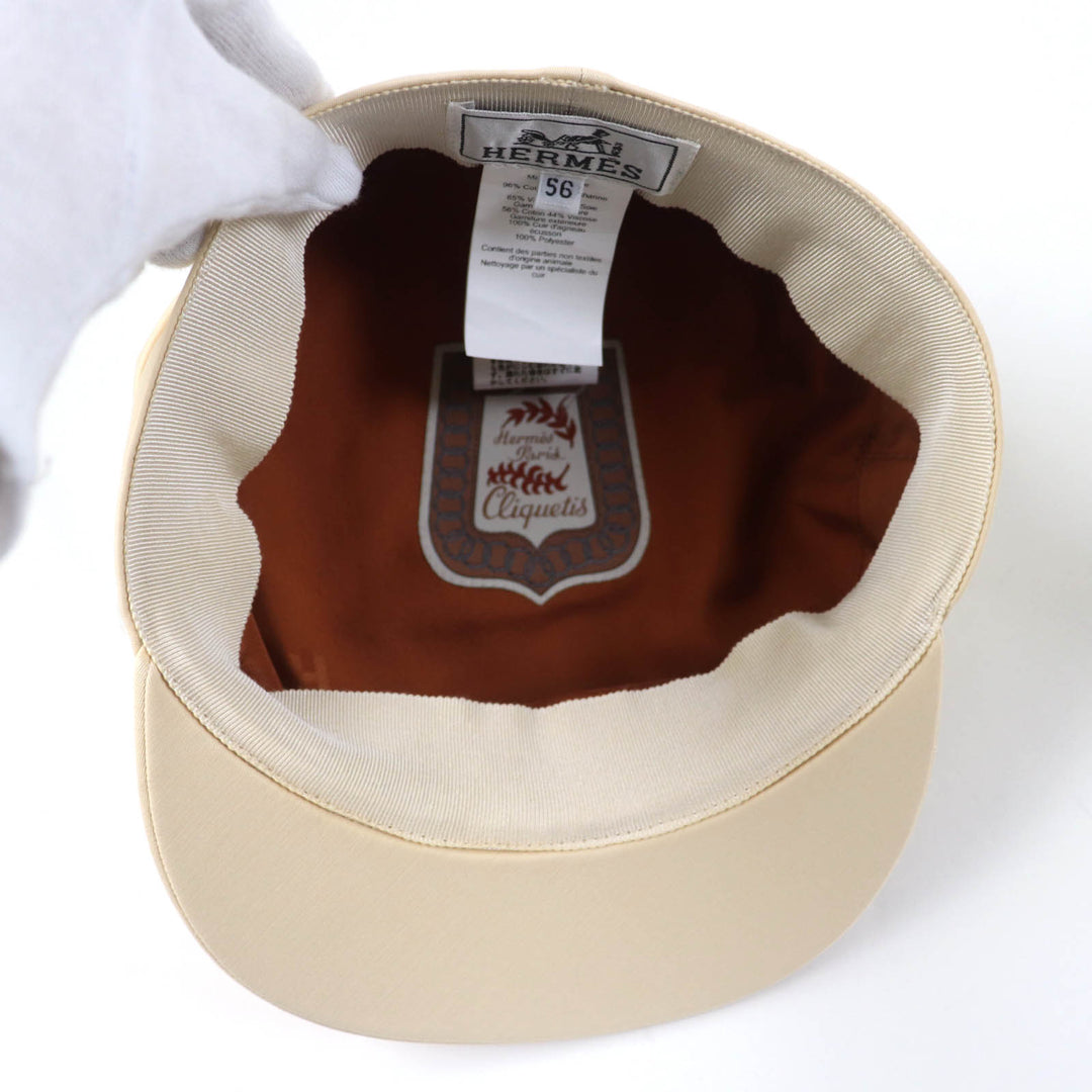 Great HERMES Casquette Kabul Cricket beige cotton Women 56