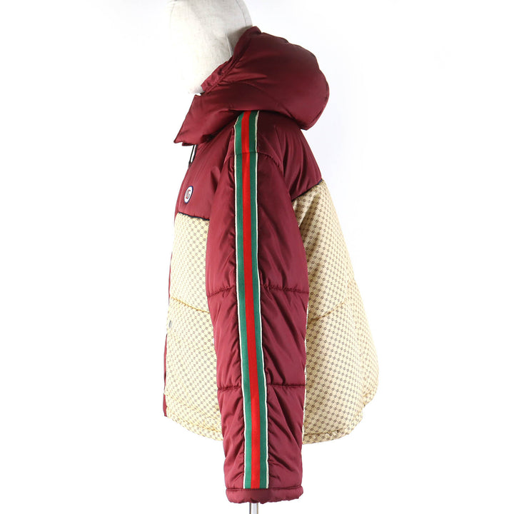Pristine GUCCI Jacket PARACHUTE NYLON PADDED GG Bordeaux Nylon Women 38 663279