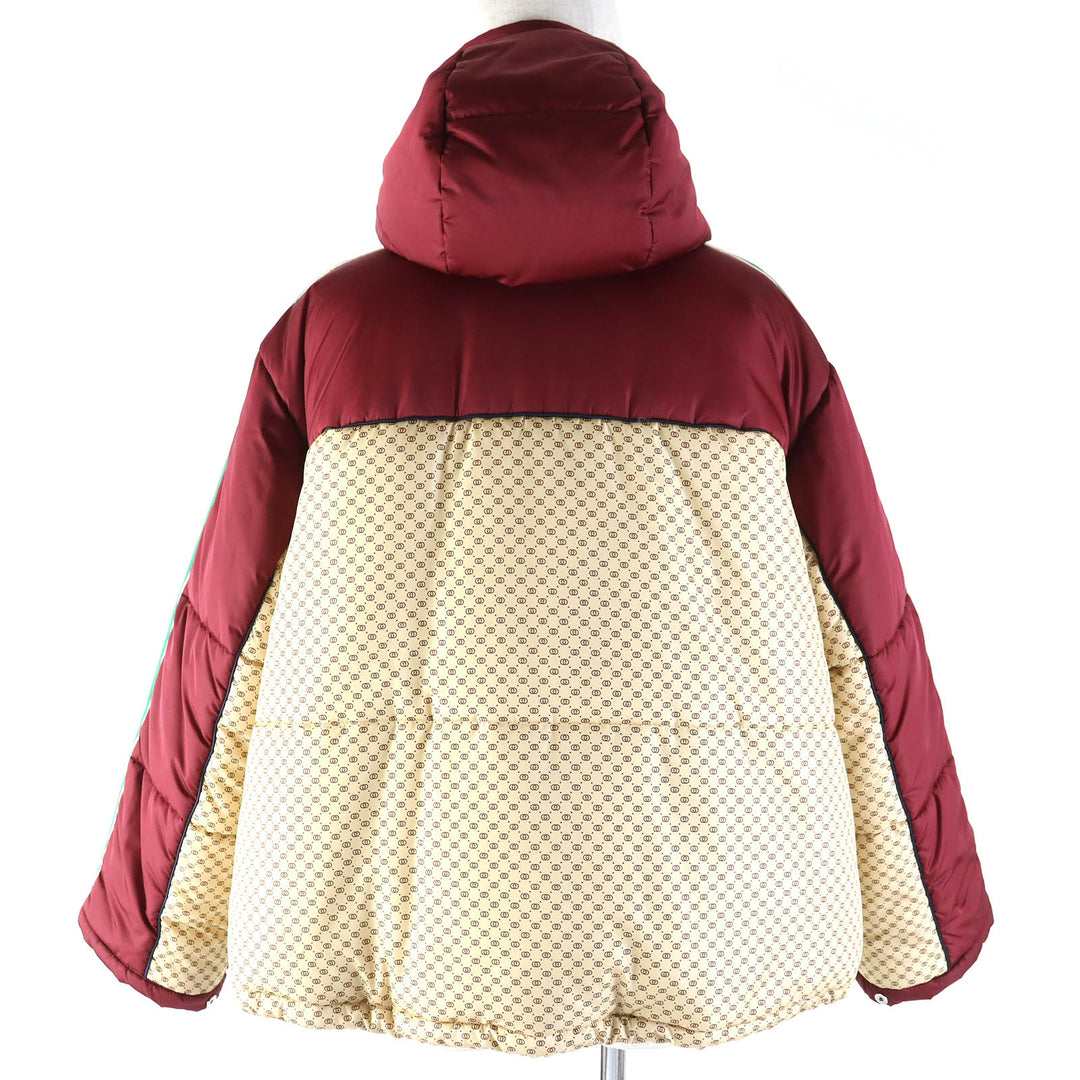 Pristine GUCCI Jacket PARACHUTE NYLON PADDED GG Bordeaux Nylon Women 38 663279