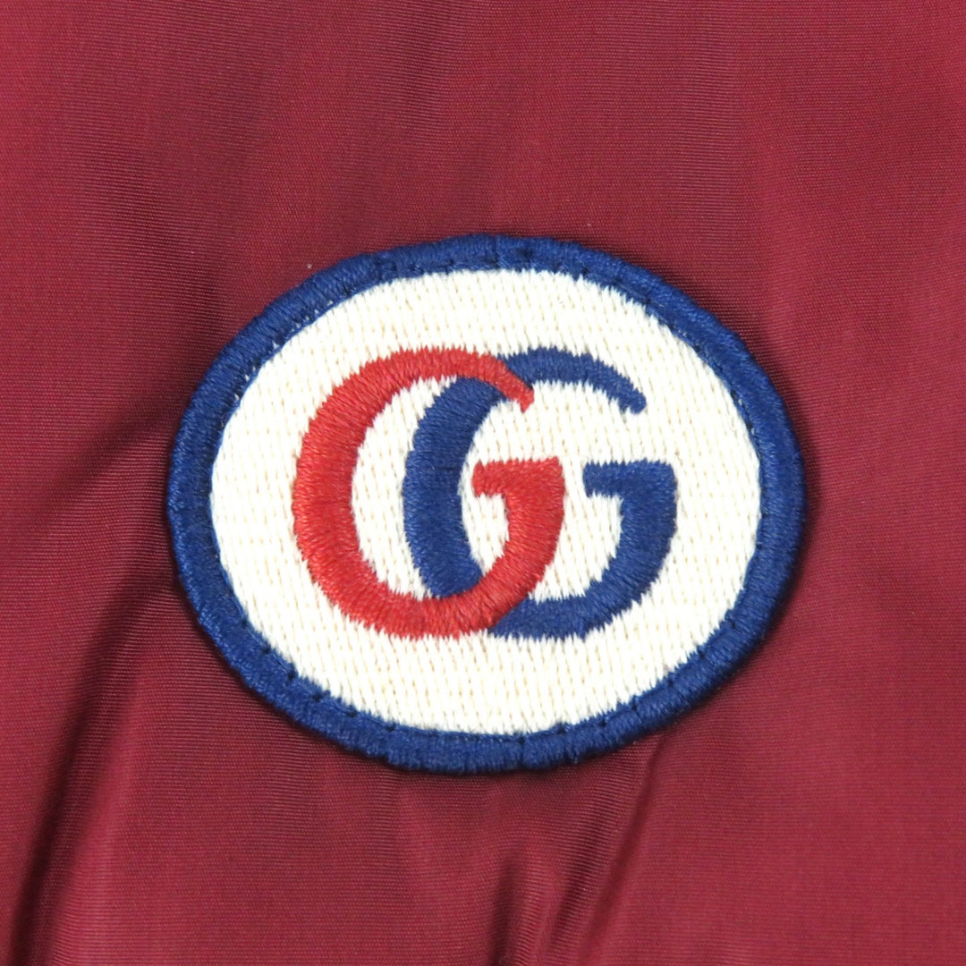 Pristine GUCCI Jacket PARACHUTE NYLON PADDED GG Bordeaux Nylon Women 38 663279