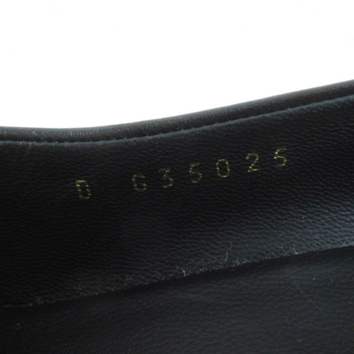 Great CHANEL pumps Round toe with COCO Mark black leather Women 36 G35025