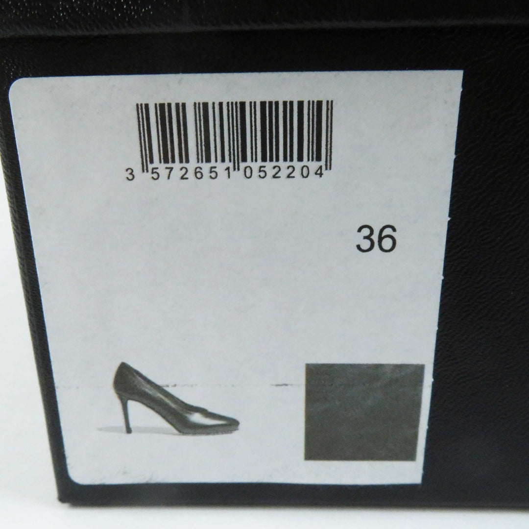 Great CHANEL pumps Round toe with COCO Mark black leather Women 36 G35025
