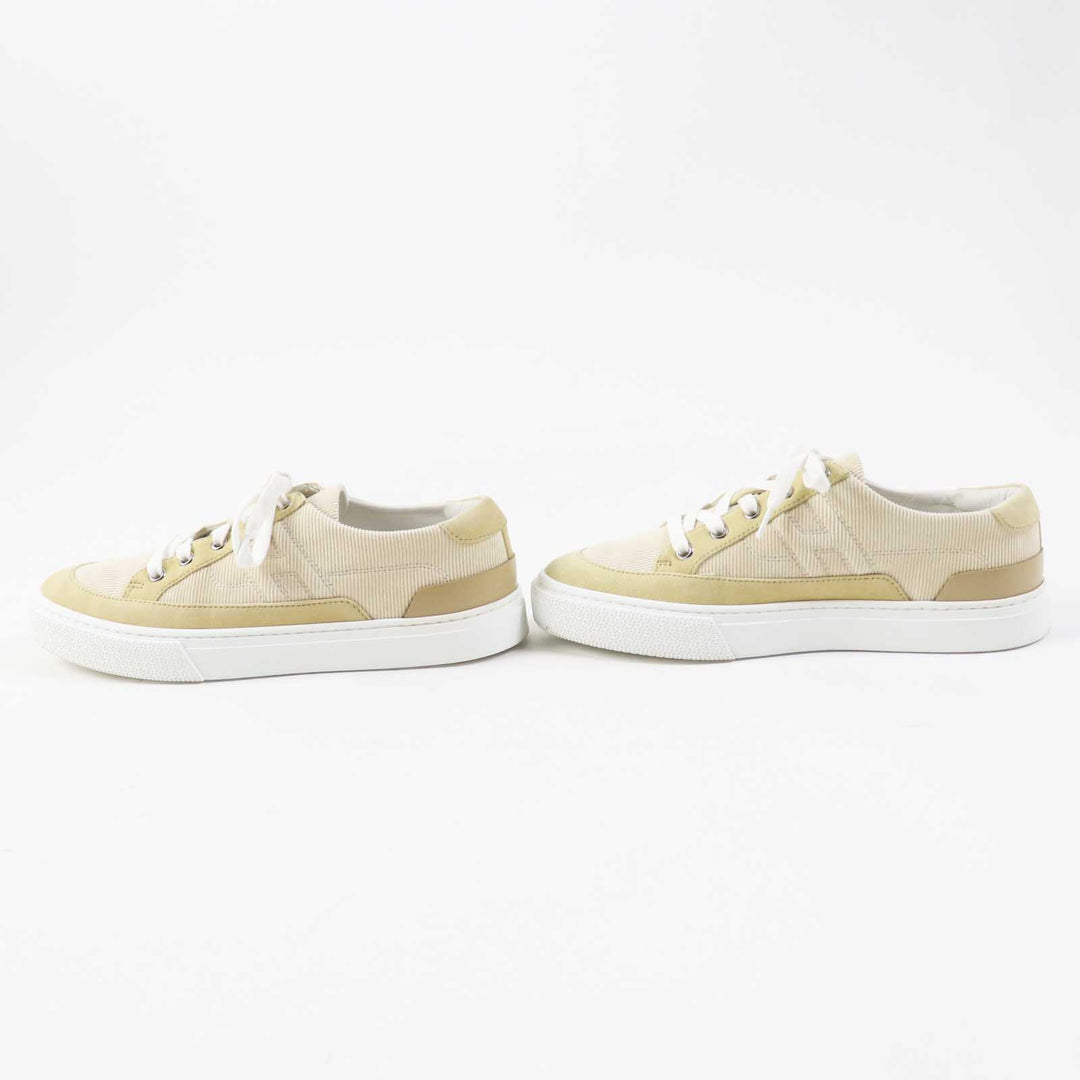 Excellent HERMES sneakers DEEP beige Suede leather Women 38.5 222189Z