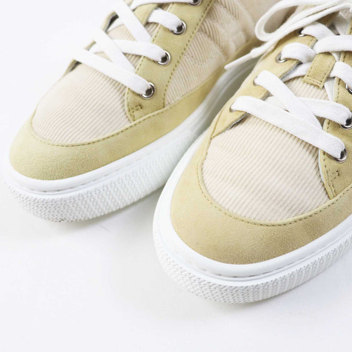 Excellent HERMES sneakers DEEP beige Suede leather Women 38.5 222189Z
