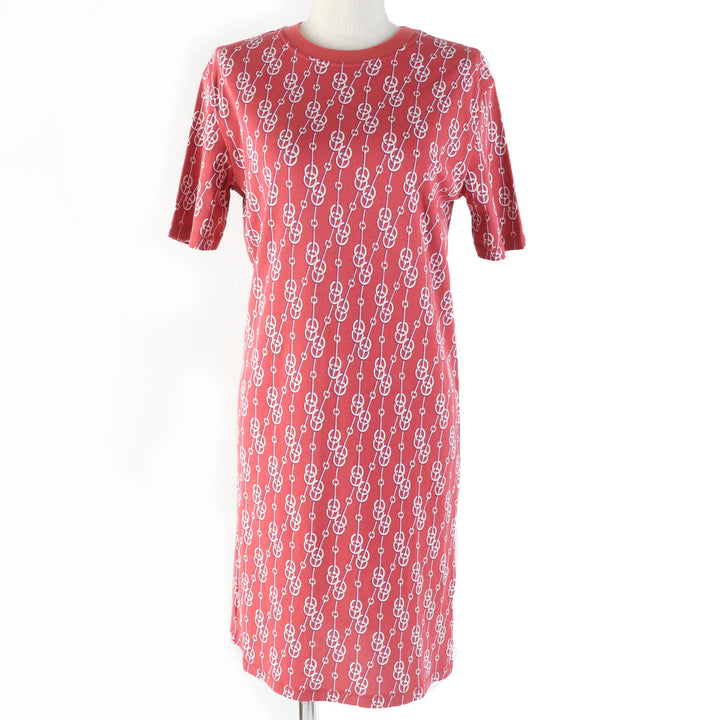 Excellent HERMES one piece Short Sleeve Red series cotton Women 34 2E4501DG