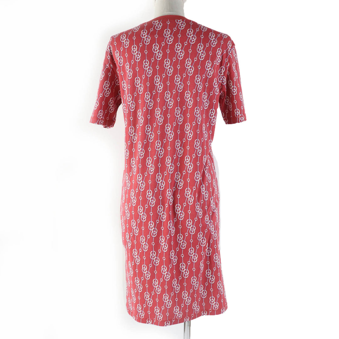 Excellent HERMES one piece Short Sleeve Red series cotton Women 34 2E4501DG