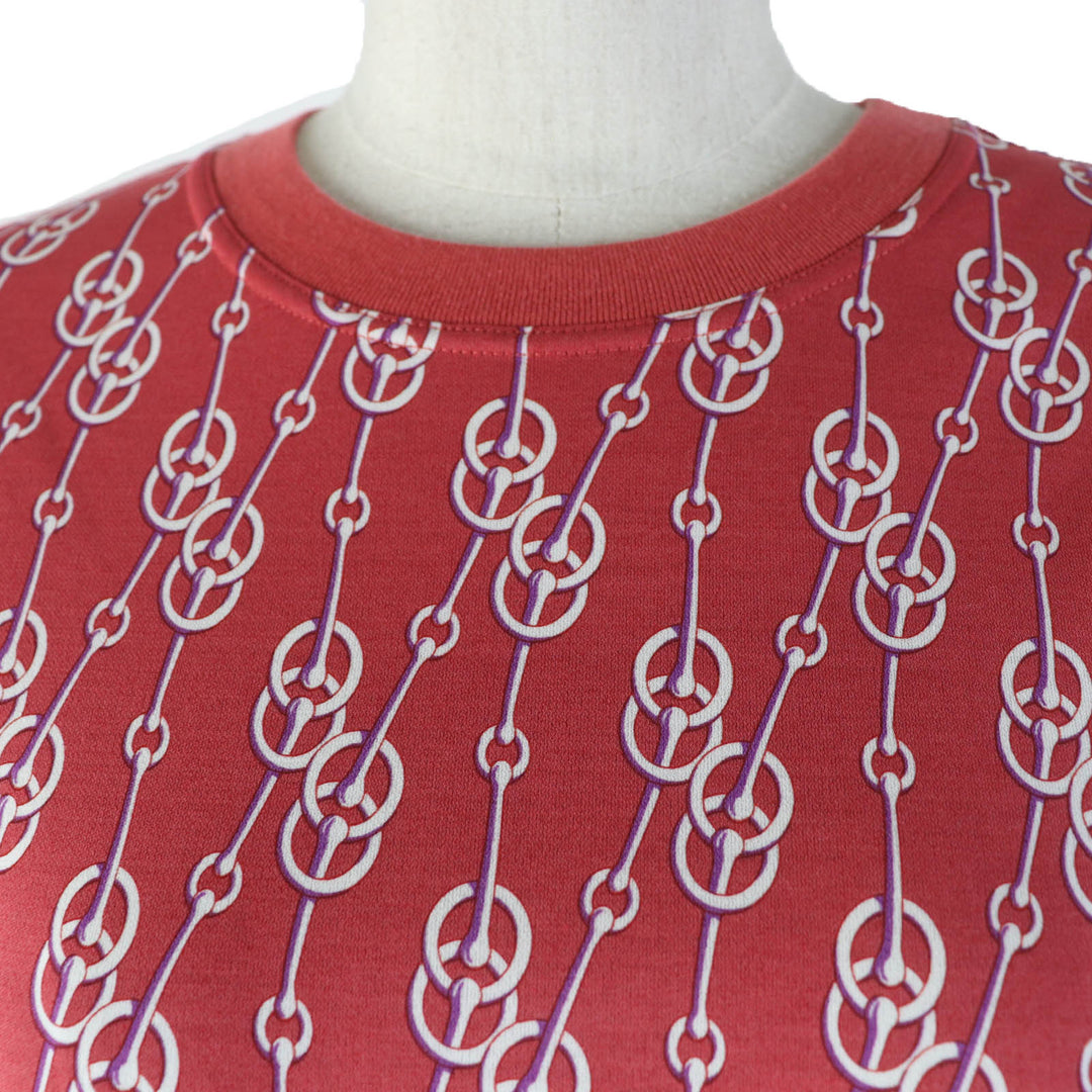 Excellent HERMES one piece Short Sleeve Red series cotton Women 34 2E4501DG