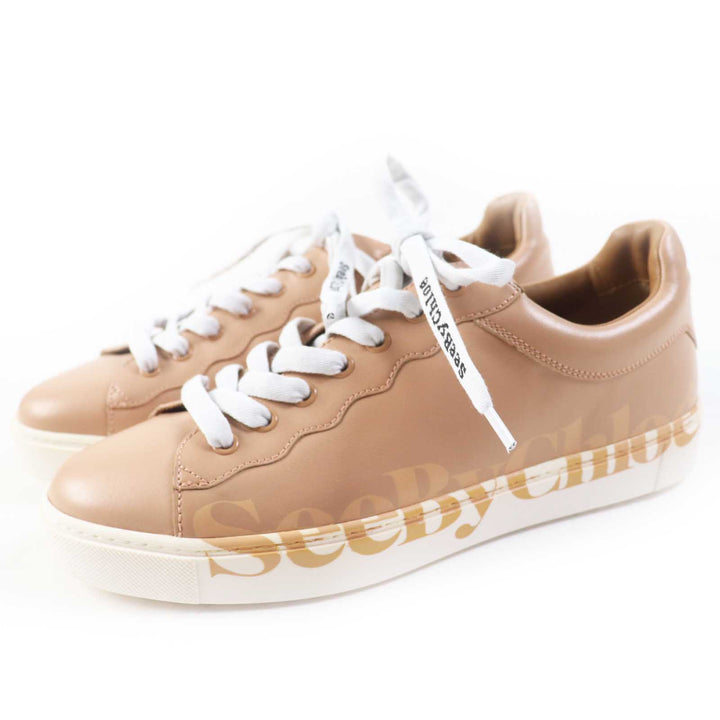 Excellent SEE BY CHLOE Low cut sneakers ESSIE beige leather Women 38 SB33125A