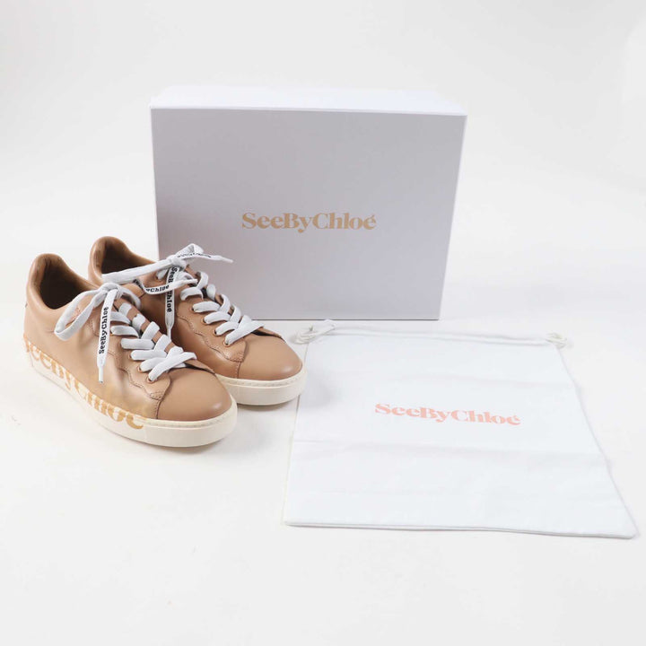 Excellent SEE BY CHLOE Low cut sneakers ESSIE beige leather Women 38 SB33125A