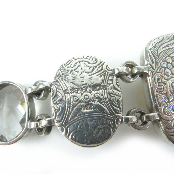 Great STEPHENDWECK bracelet Mother of pearl quartz floral toggle clasp Silver SV925 Women