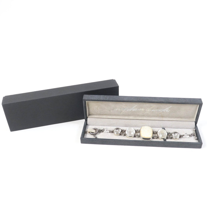 Great STEPHENDWECK bracelet Mother of pearl quartz floral toggle clasp Silver SV925 Women