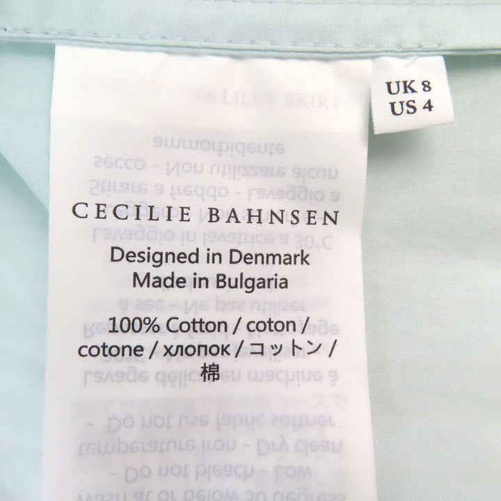 Pristine CECILIE BAHNSEN skirt LILLY SKIRE Light blue cotton Women