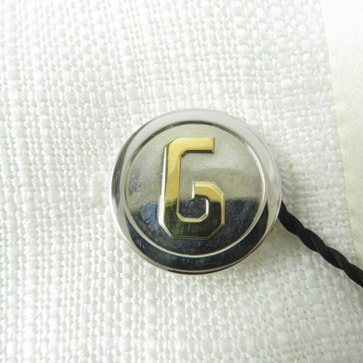 Pristine DOLCE&GABBANA Jacket Logo button and sleeve stones Ivory Rayon Women 40