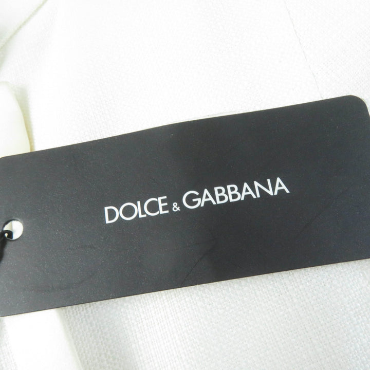 Pristine DOLCE&GABBANA Jacket Logo button and sleeve stones Ivory Rayon Women 40