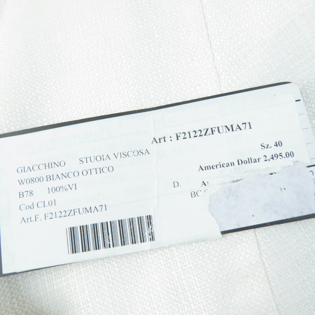 Pristine DOLCE&GABBANA Jacket Logo button and sleeve stones Ivory Rayon Women 40