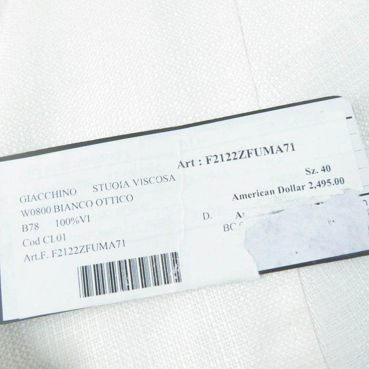 Pristine DOLCE&GABBANA Jacket Logo button and sleeve stones Ivory Rayon Women 40